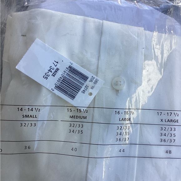 Van Heusen WrinkleFree Mens Long Sleeve Dress Shirt 17xl 34/35 new - Picture 3 of 3